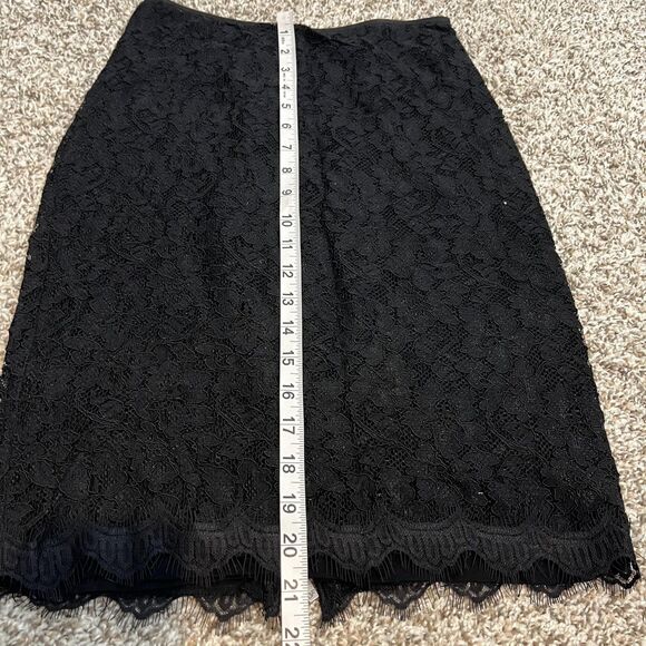 Diane Von Furstenberg Skirt Womens 0 Black Lace Pencil Lined Knee Length Zip - Picture 3 of 6